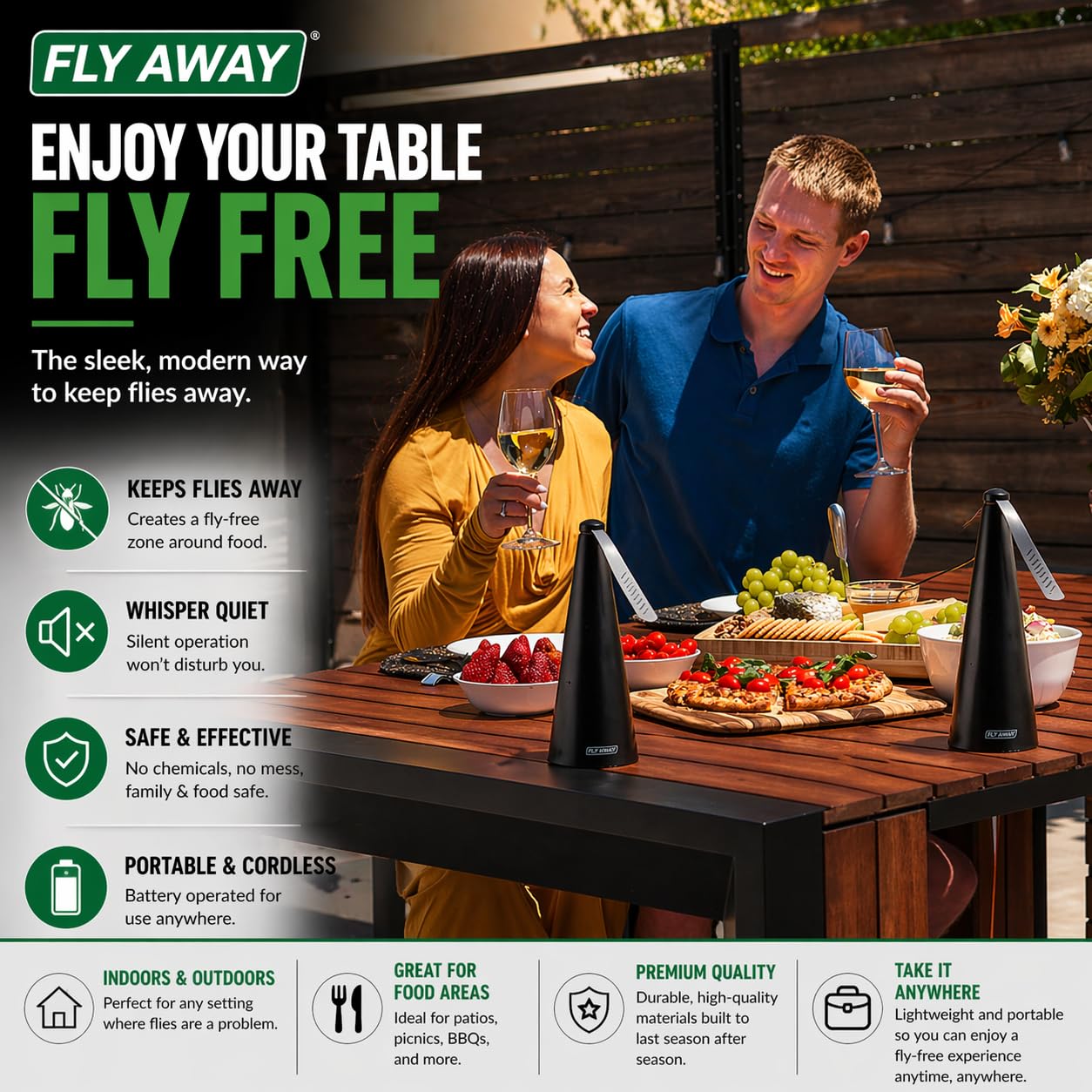 Fly Away soft-blade design improves safety around children.