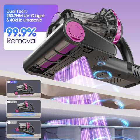 Flybroom hot air at 149°F quickly dries textiles and reduces moisture.