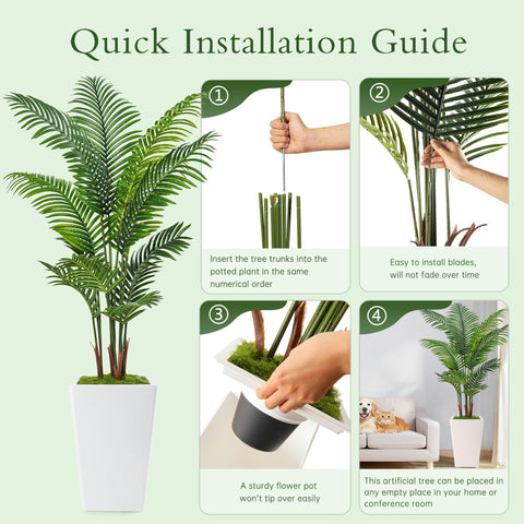 Flydeer 7ft palm leaves close-up highlighting ultra-realistic foliage for lush indoor spaces.
