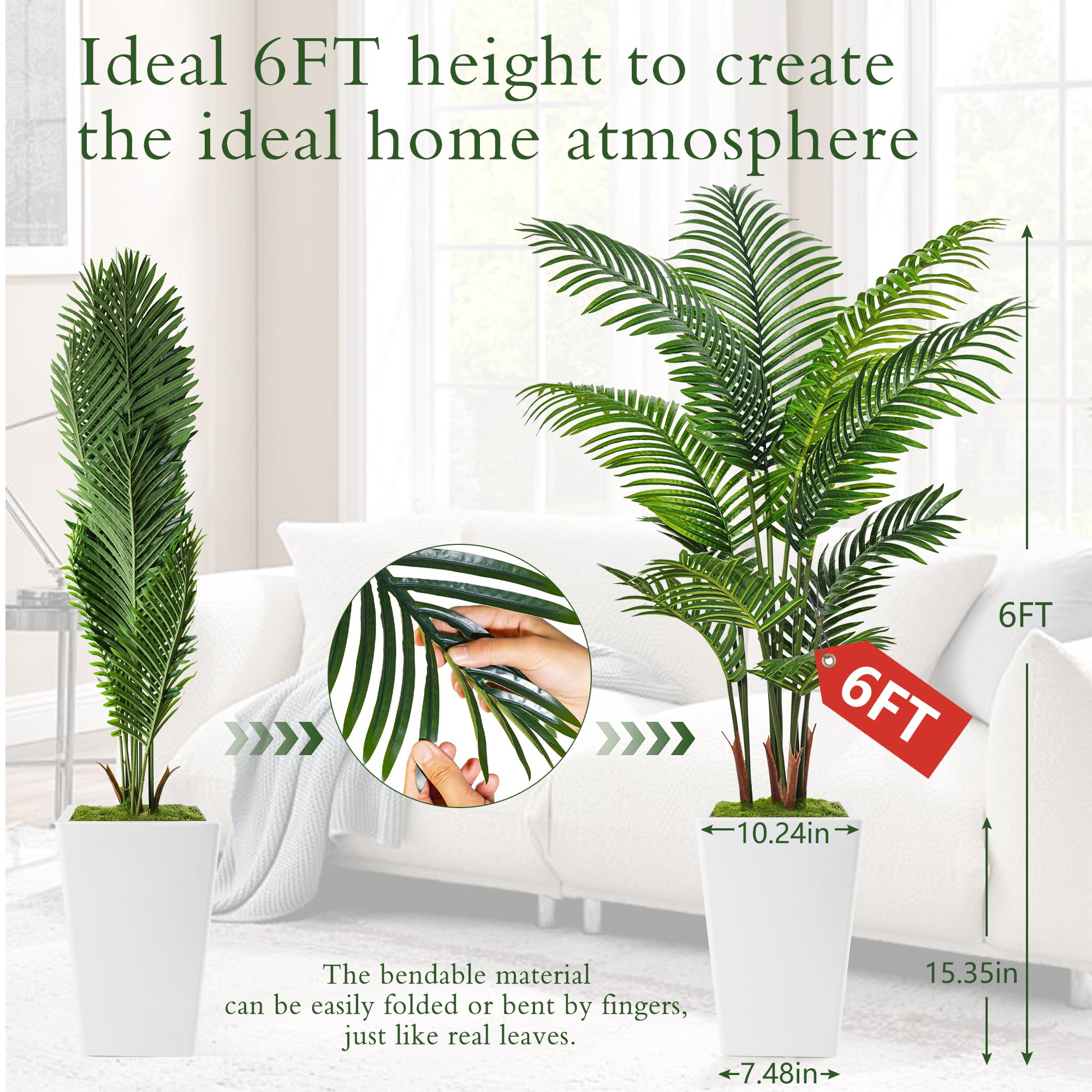 Flydeer artificial palm tree in an indoor corner setting
