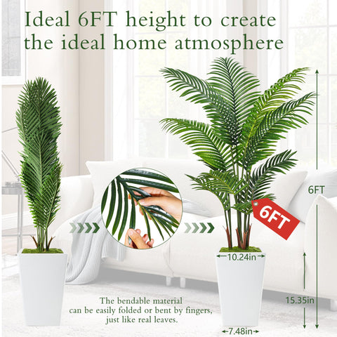 Flydeer artificial palm tree in an indoor corner setting