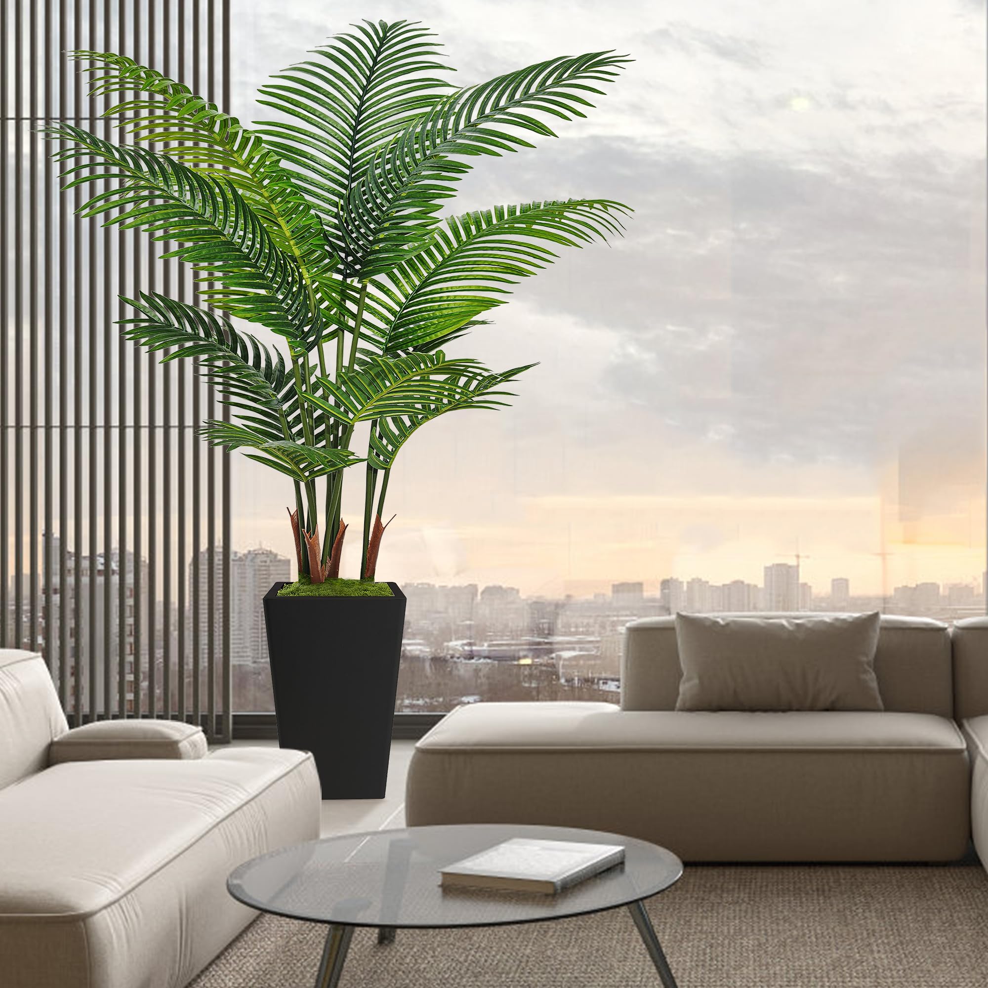 Flydeer black palm tree decor suits modern interiors with a bold, tropical vibe.