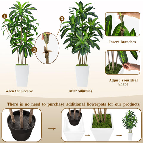 Flydeer dracaena in white planter highlights modern decor with natural-looking fullness