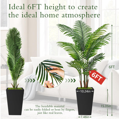 Flydeer indoor palm tree office setup highlights a lush focal point in any room.