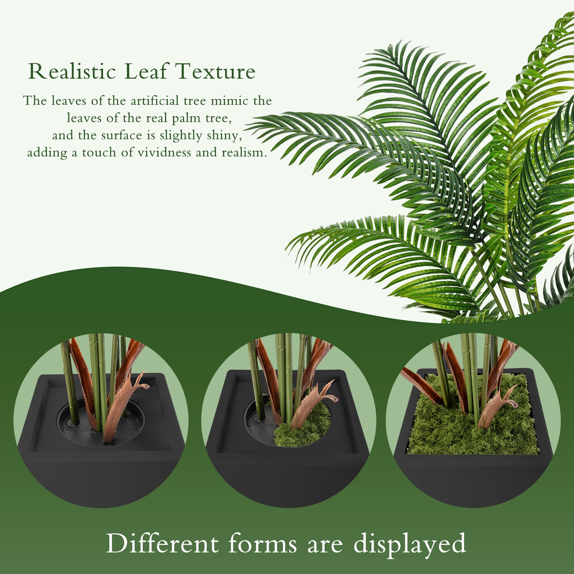 Flydeer palm tree adjustable branches let you tailor angle for space constraints.