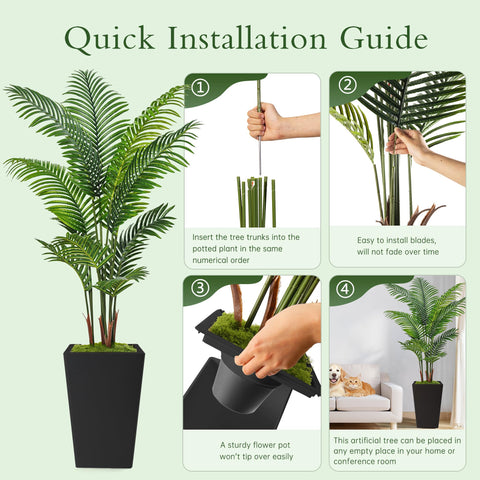 Flydeer palm tree easy maintenance saves time while keeping vibrant greenery indoors.