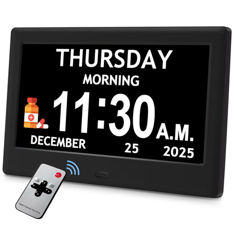 FLYRUIT dementia clock with 7-inch display offers clear visibility from across the room