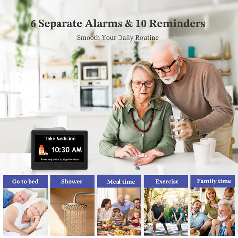 FLYRUIT dementia clock with alarms and reminders helps manage tasks at a glance