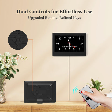 FLYRUIT dementia clock features large, bold numbers for better readability