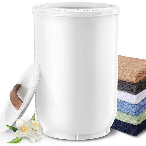 FLYHIT Large Towel Warmer bucket, front view, ready-to-warm towels and robes.