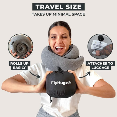 FlyHugz breathable, washable cover keeps you cool and fresh during travel.