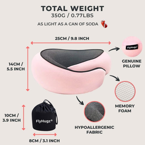 FlyHugz lightweight roll-up pillow packs easily for carry-on