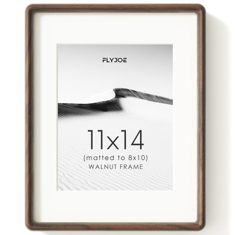 FLYJOE 11x14 walnut frame front view emphasizes natural grain for elegant display