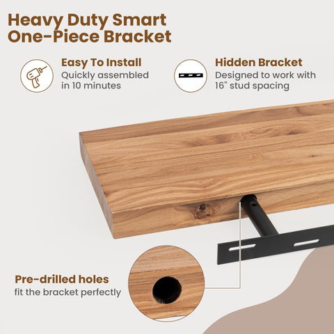 FLYJOE bathroom or kitchen shelf with hidden hardware for tidy organization