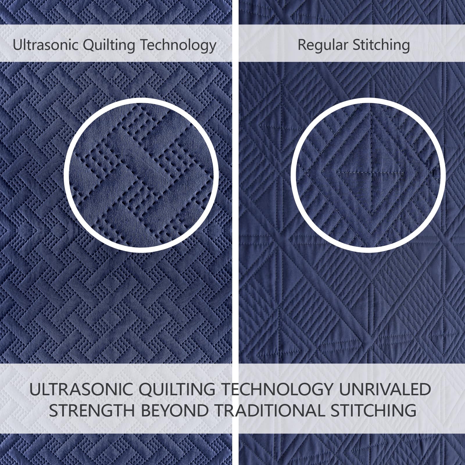 FlyMME microfiber quilt close-up shows soft, breathable material for all seasons.