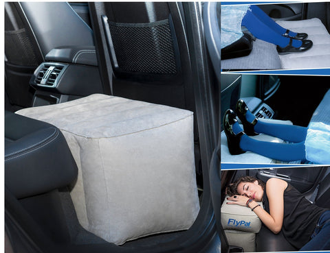 Flypal foot rest pillow at desk supports ergonomic posture.