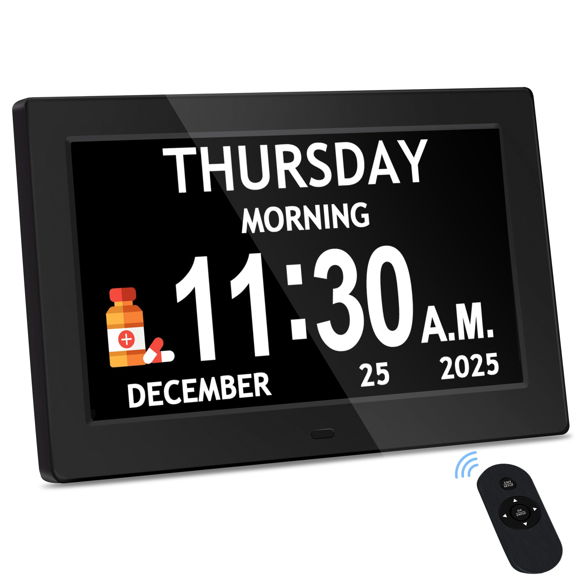 FLYRUIT 10.1-inch clock with bold digits for easy viewing.