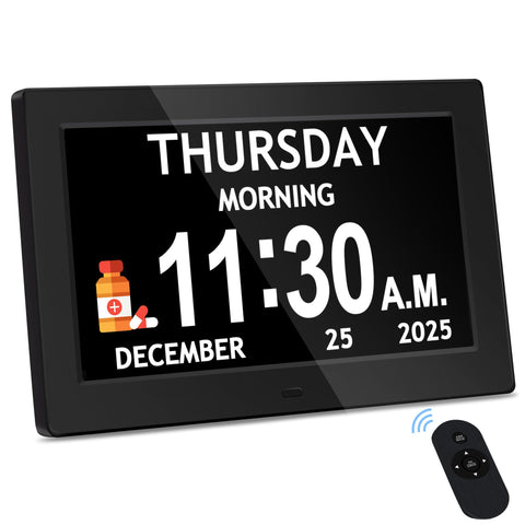 FLYRUIT 10.1-inch clock with bold digits for easy viewing.