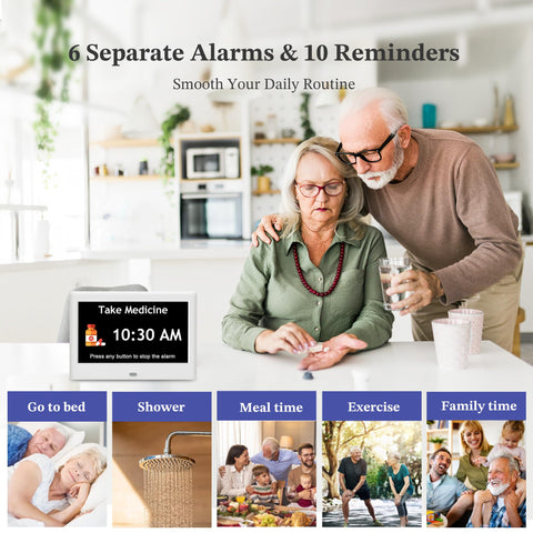 FLYRUIT digital clock with alarms and reminders supports daily task management.