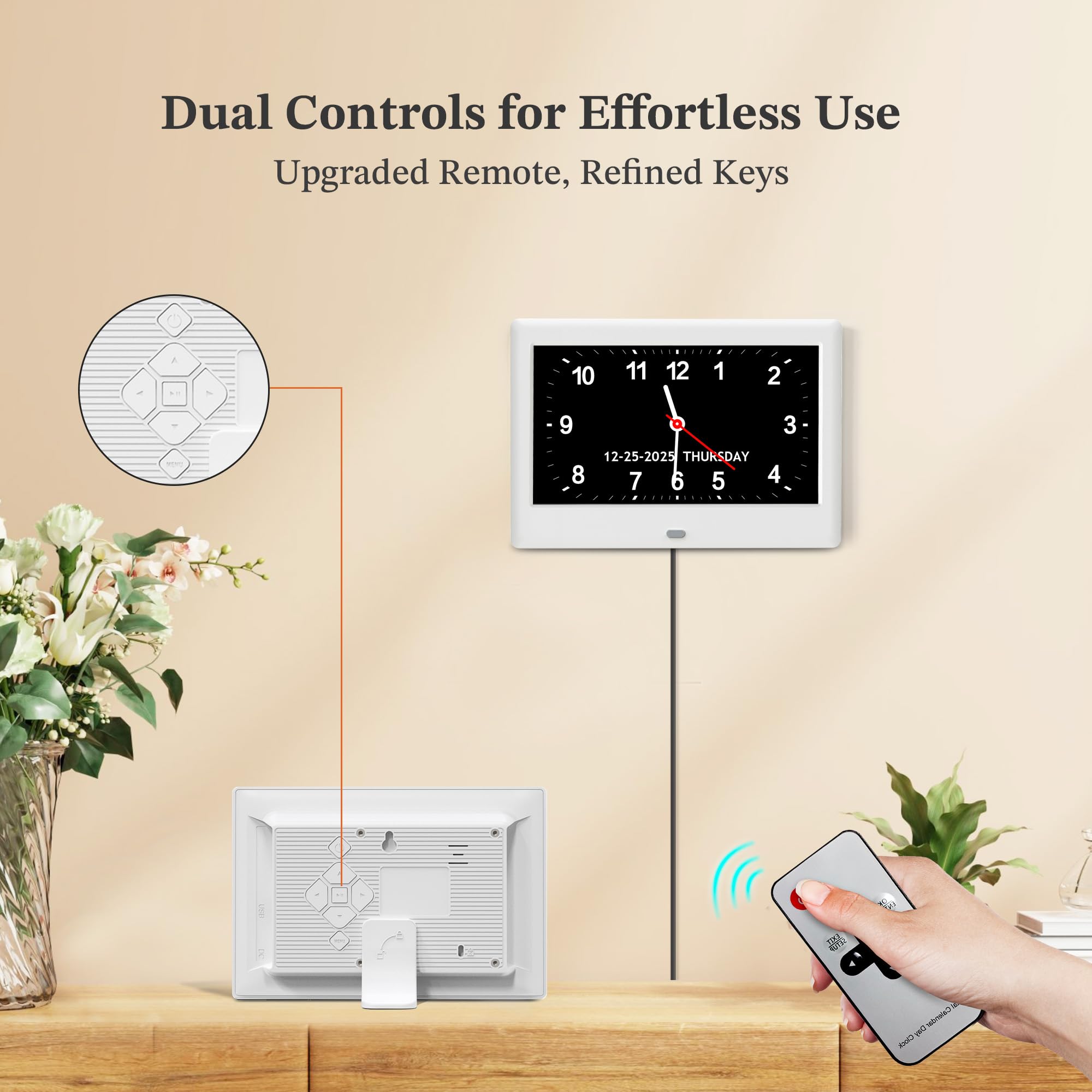FLYRUIT wall or desk mount provides flexible placement in any room.