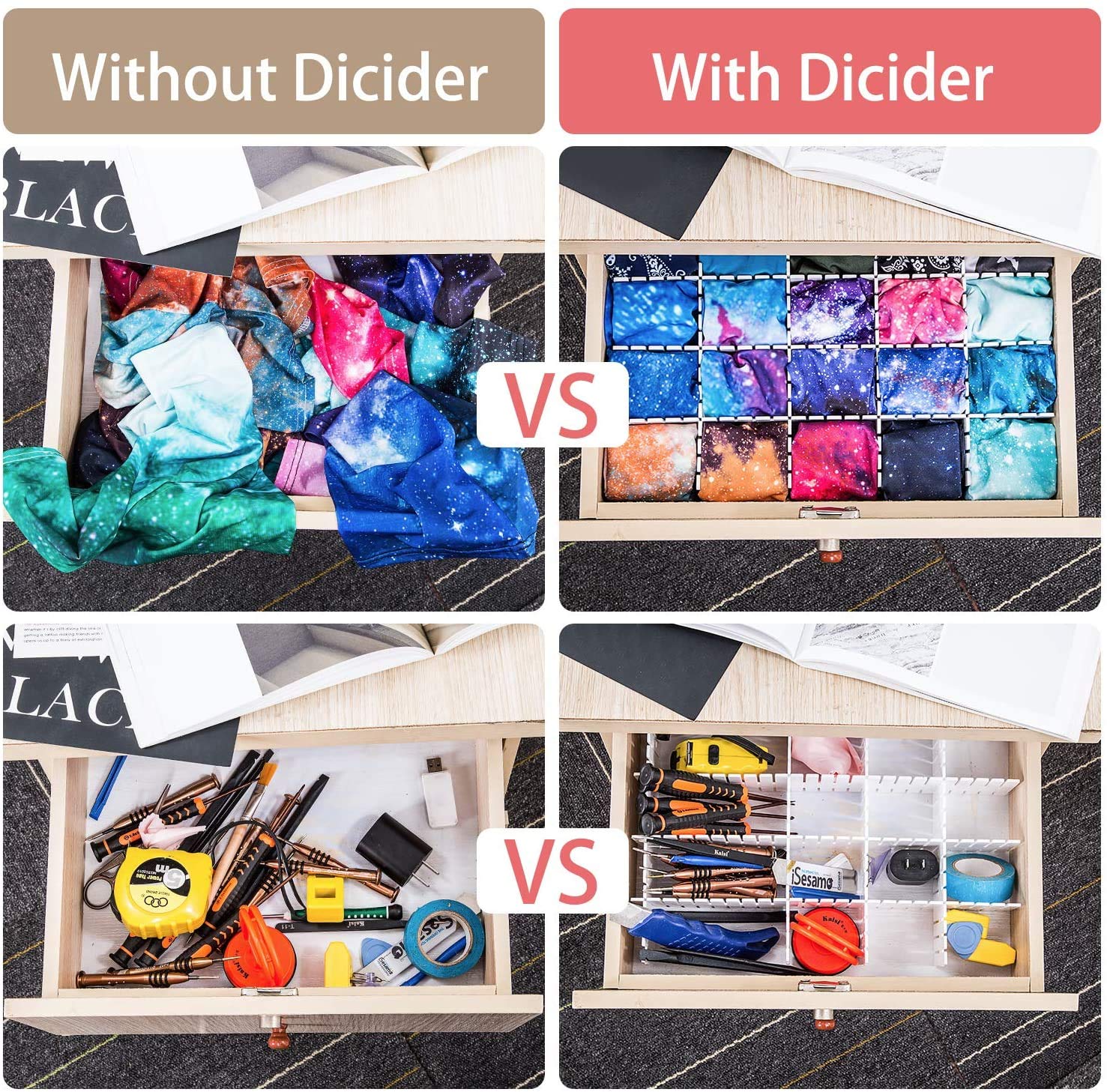 Belts, ties, and scarves neatly separated in one organizer.