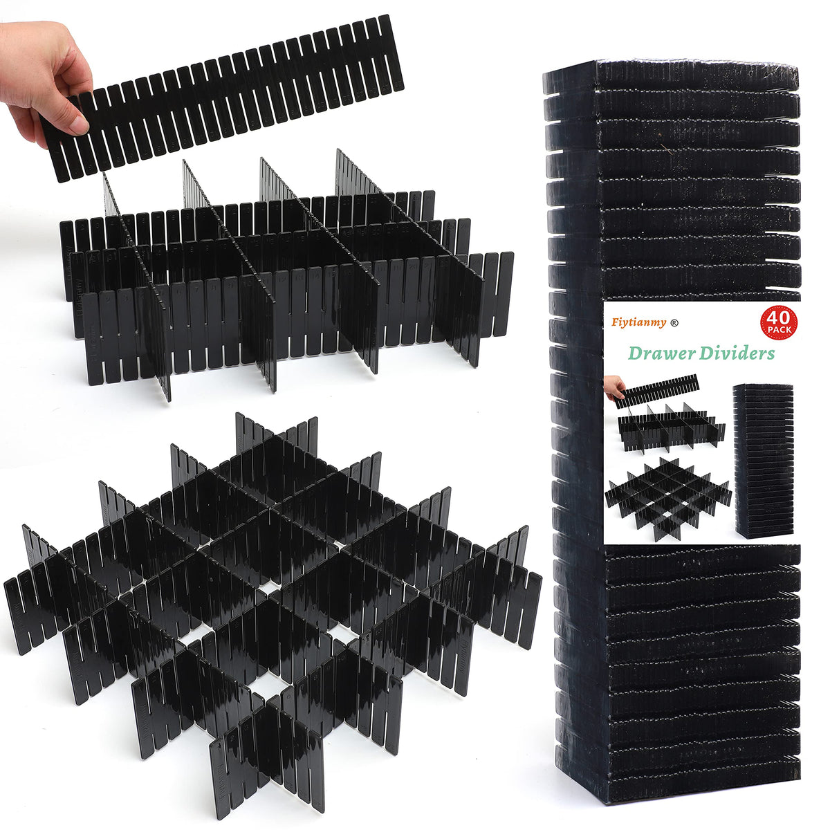 Flytianmy drawer dividers keep items organized and visible.