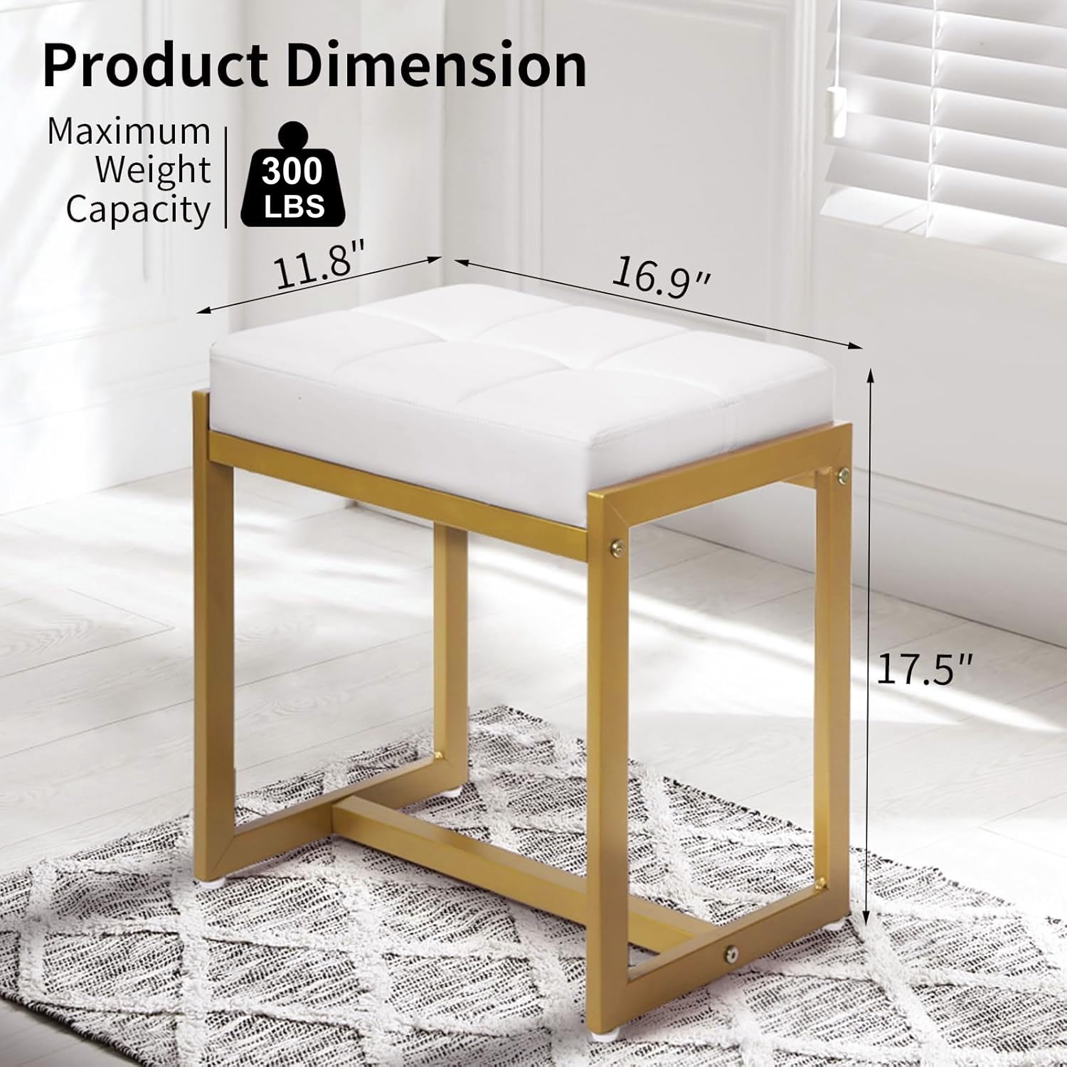 FLYZC vanity stool easy-assembly design saves setup time