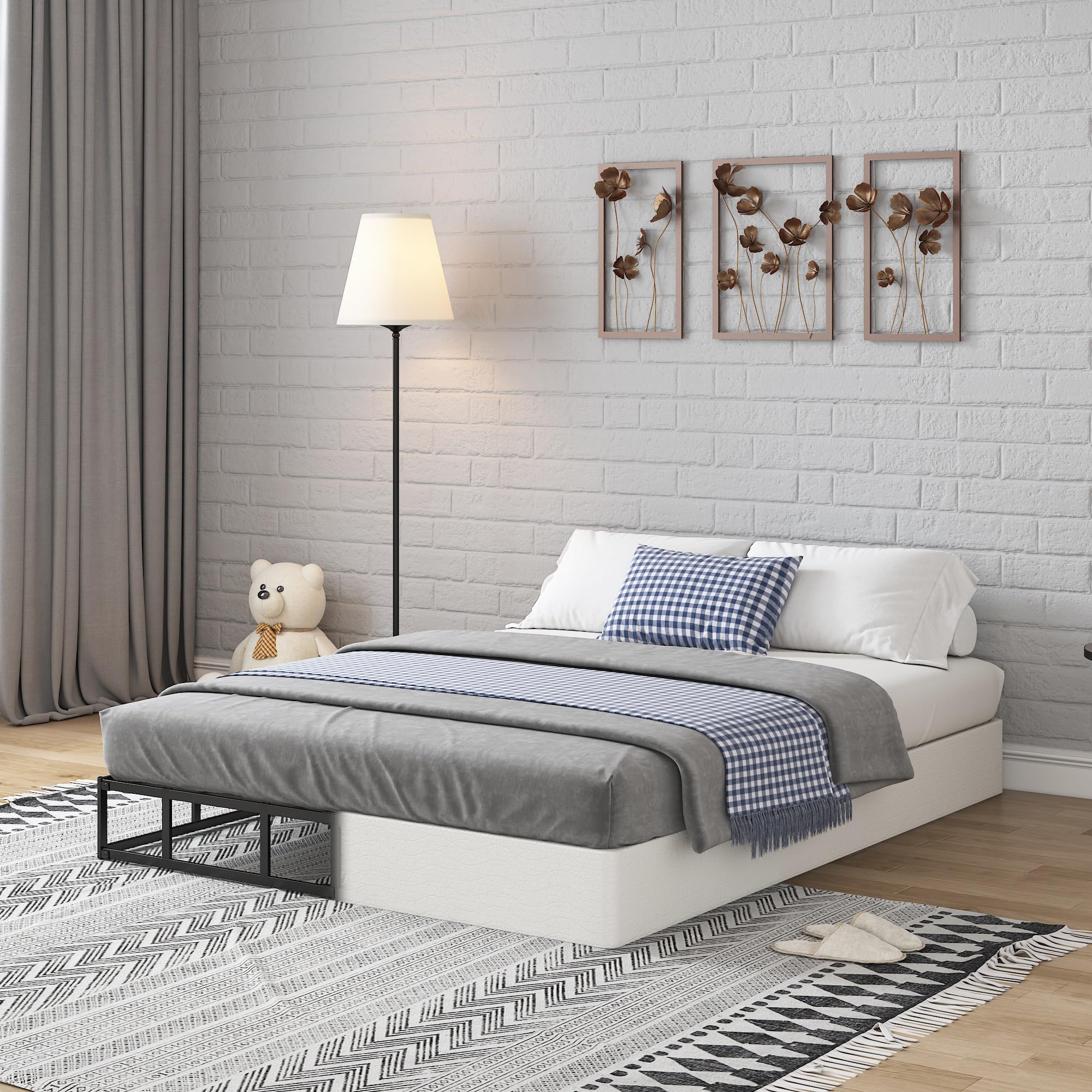 FMDMR full-size box spring with fabric cover top view showing sturdy base and clean lines for mattress support