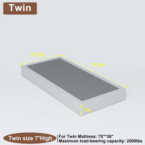 FMDMR Twin Box Spring with 7-inch profile elevates your sleeping surface.