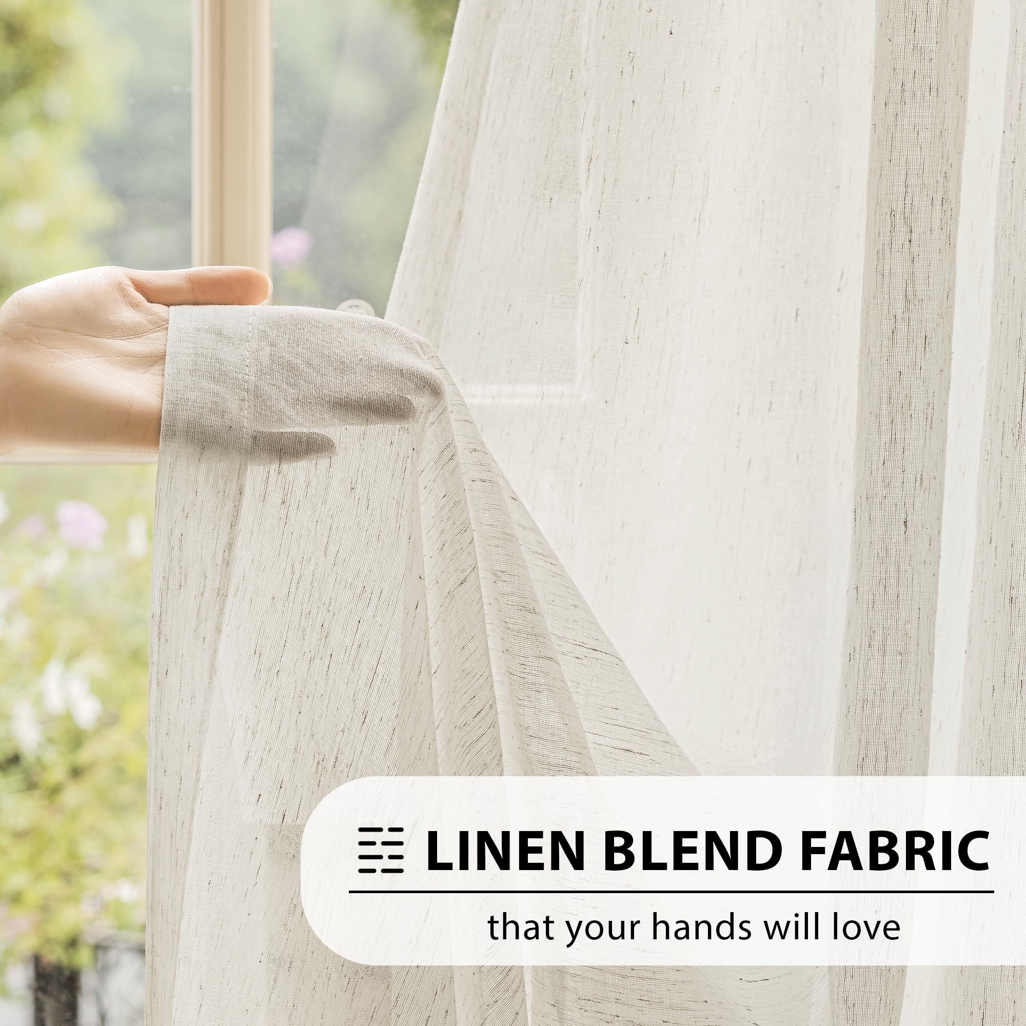 FMFUNCTEX beige drapes complement modern or rustic decor with natural, timeless charm