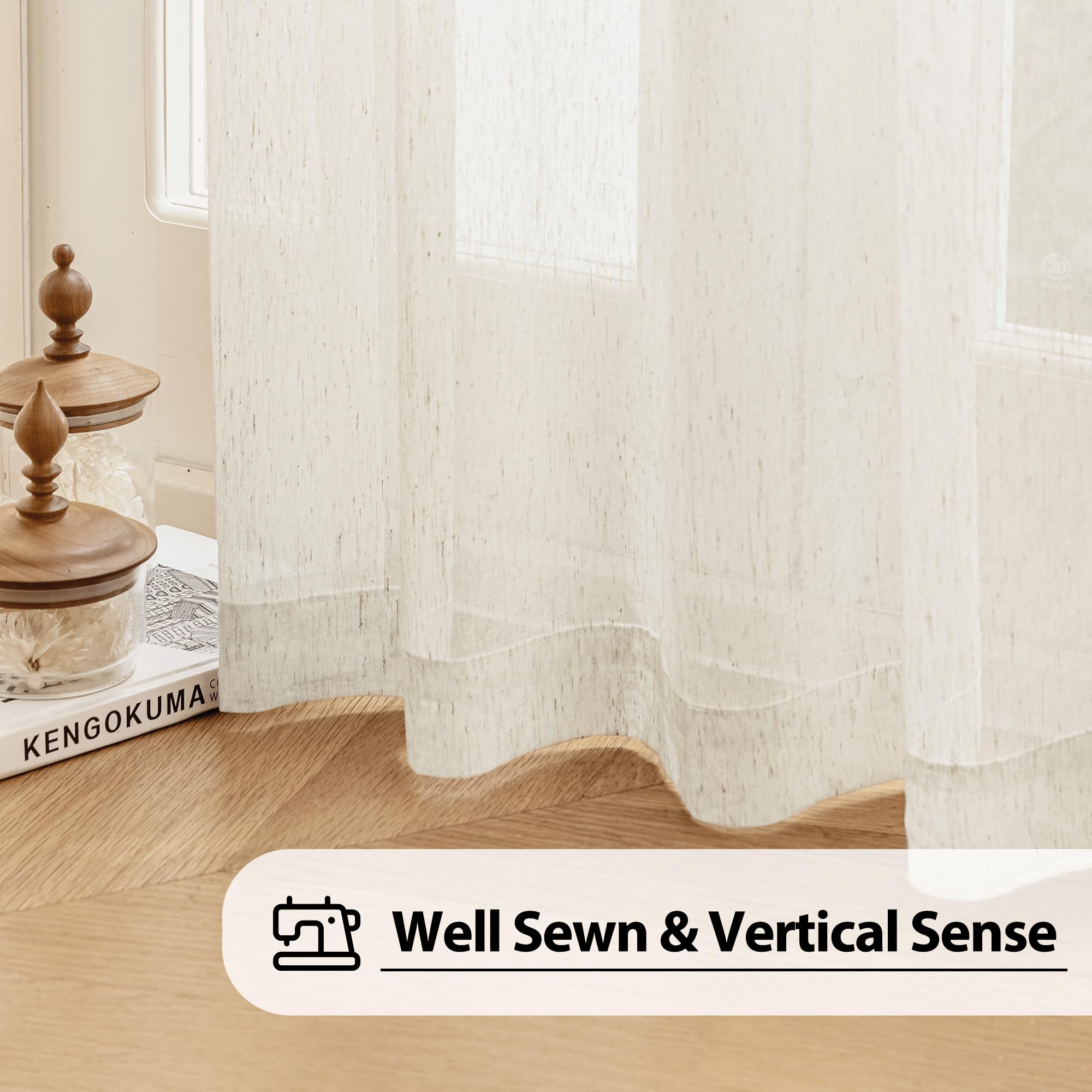 FMFUNCTEX dining room curtains with gentle pleats and warmth