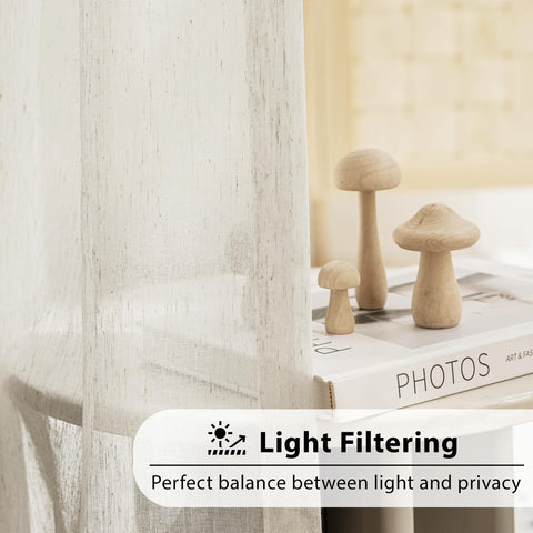 FMFUNCTEX flax linen blends add gentle texture while preserving privacy from outside view