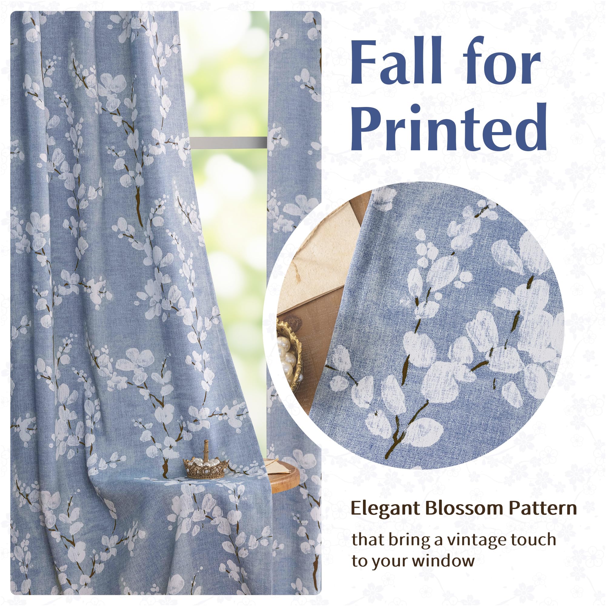 FMFUNCTEX plum blossom pattern adds rustic farmhouse charm.