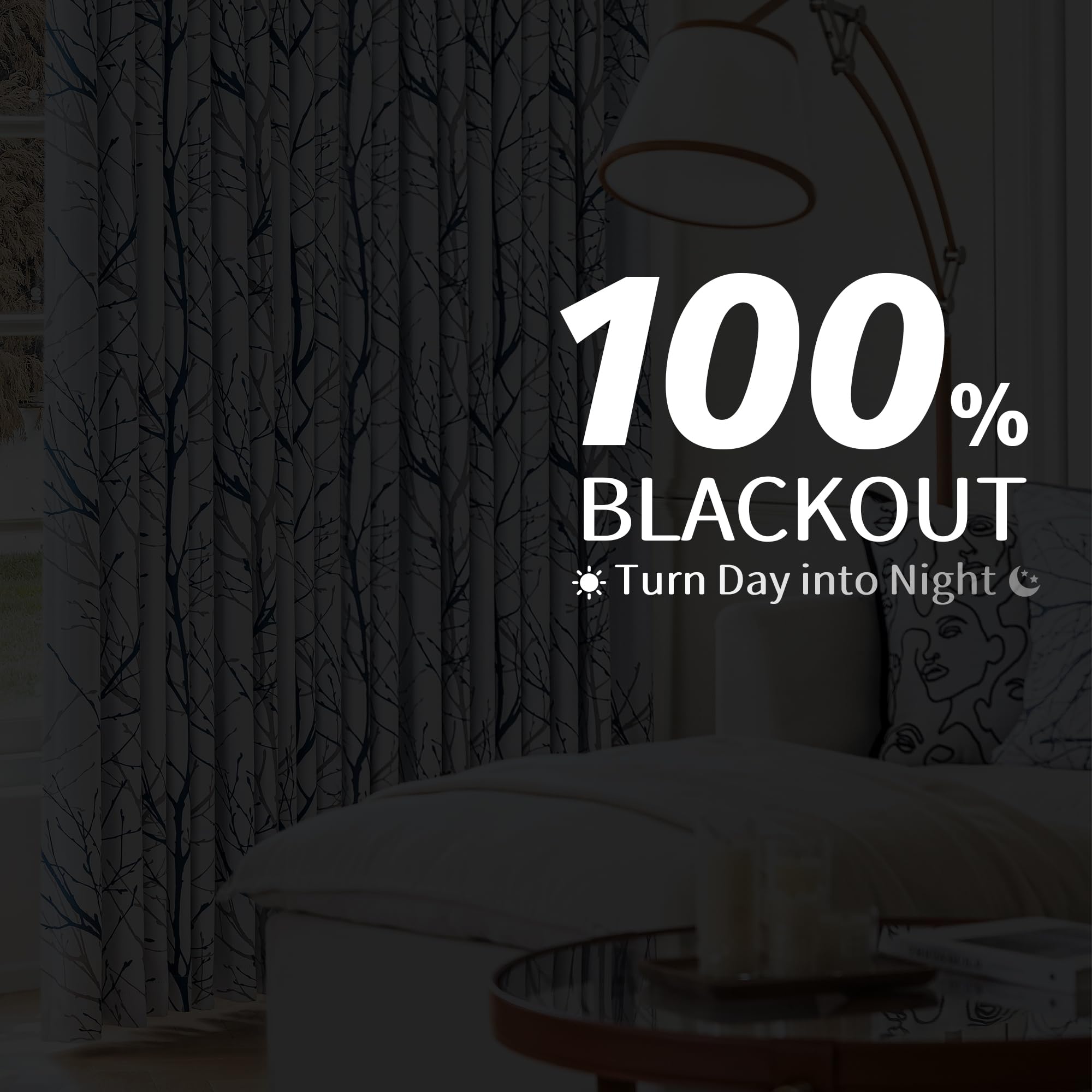 FMFUNCTEX thermal blackout curtain blocks light for daytime privacy and comfort.