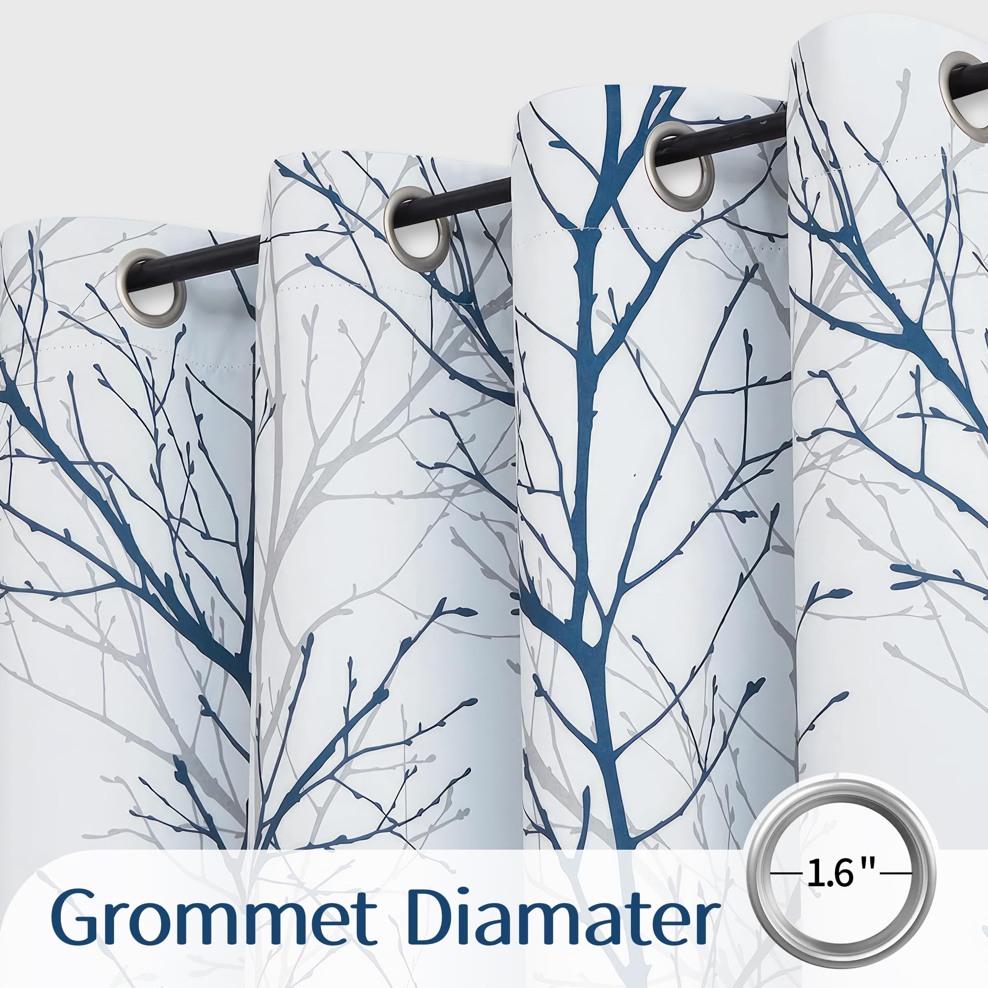 FMFUNCTEX tree-pattern curtain pair enhances room aesthetics while improving privacy.