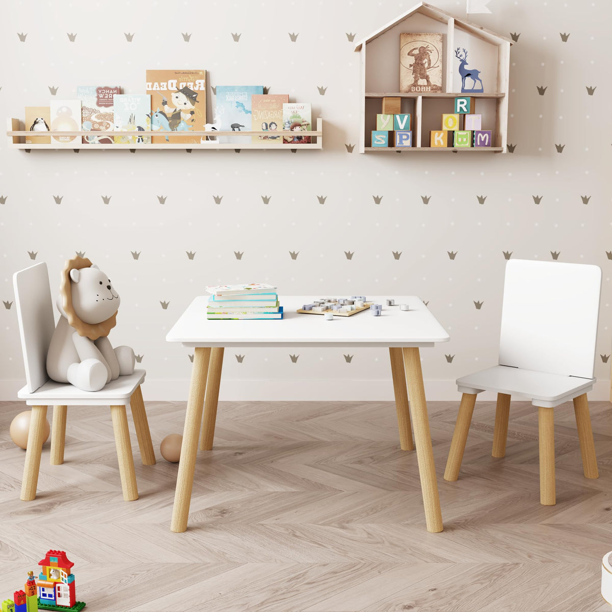 Fmlud Kids Table assembly guide showing quick setup for a neat play area