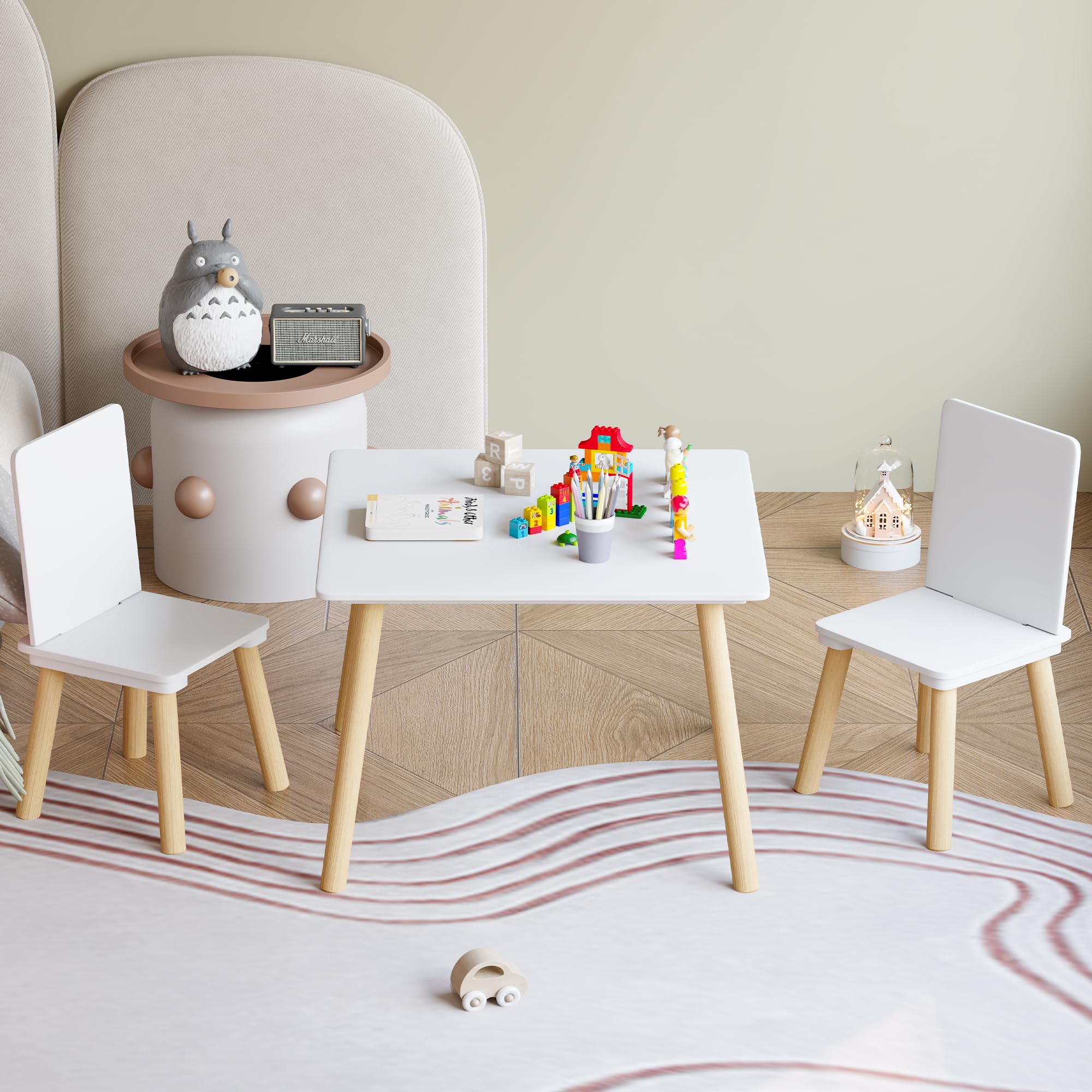 Fmlud Kids Table in-use during tea party boosts imaginative play