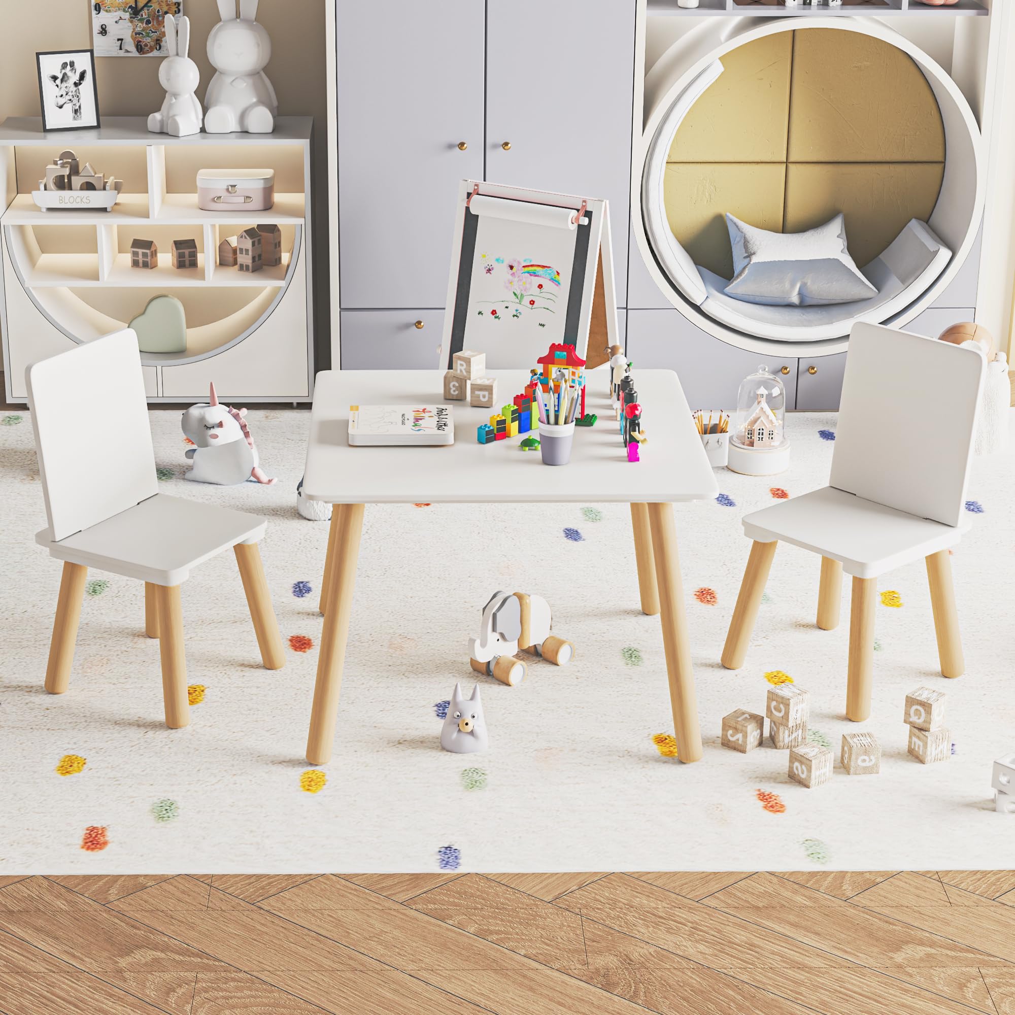 Fmlud Kids Table surface close-up showing ample space for crafts