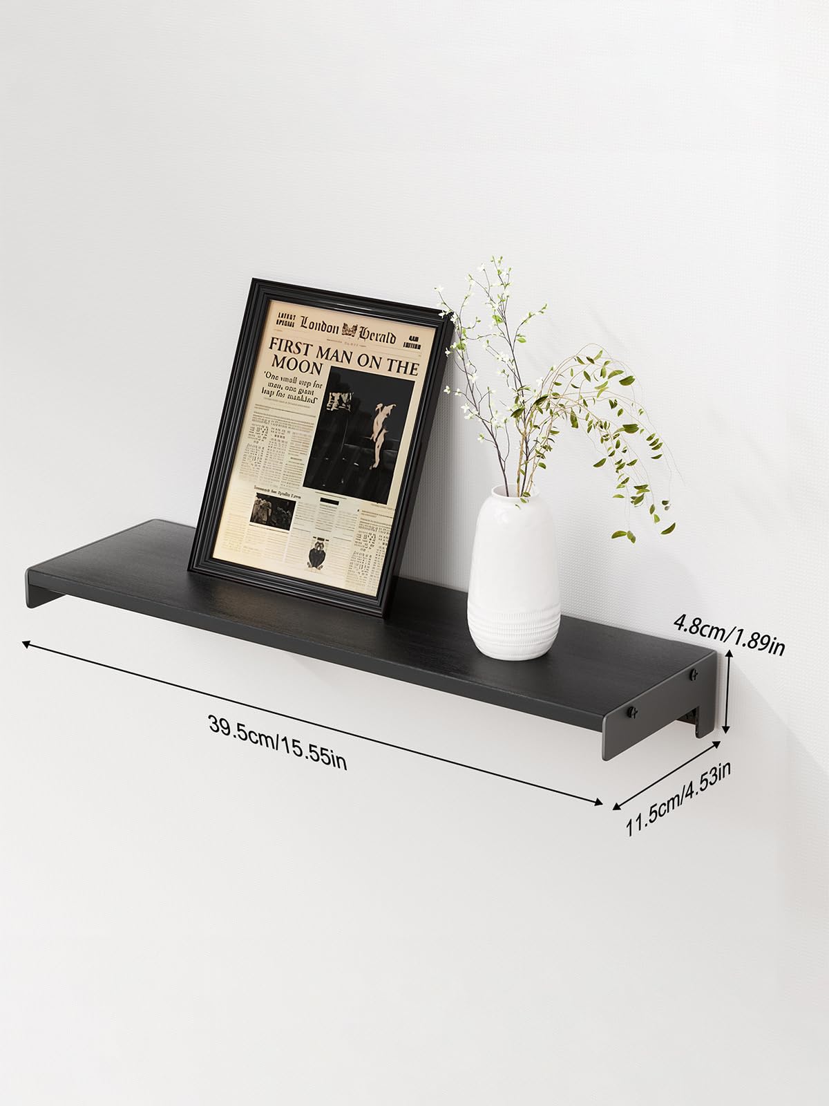 FNBAR rustic brown wood finish on wall shelves