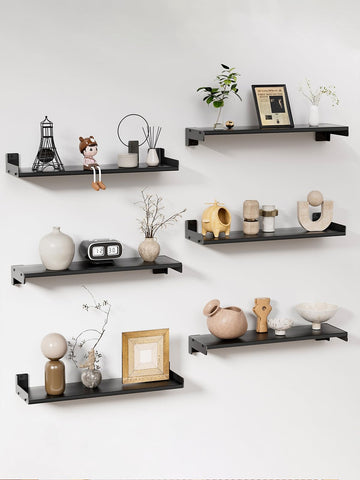FNBAR floating shelves set6 corner black wall display ready to install