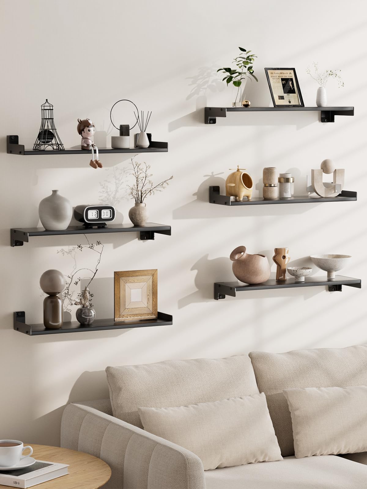 FNBAR floating shelves with included hardware for easy mounting