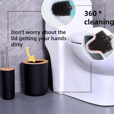FNGJMJG compact toilet brush in matte black for thorough cleaning