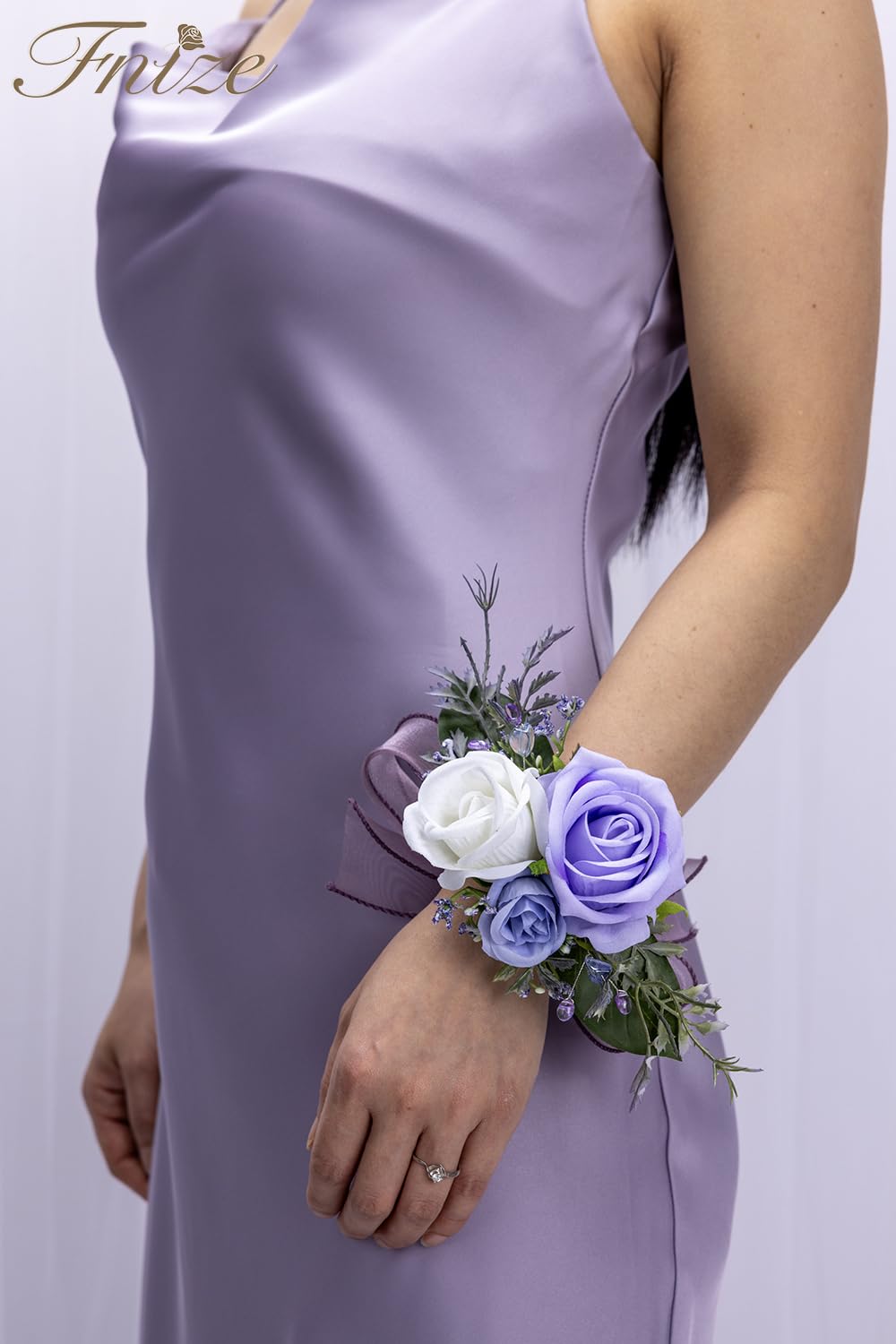 Fnize purple corsage baby breath detail adds delicate texture for proms