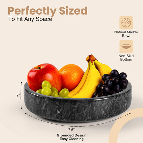 FNTSTICGOODS marble bowl used as multipurpose catch-all and fruit holder