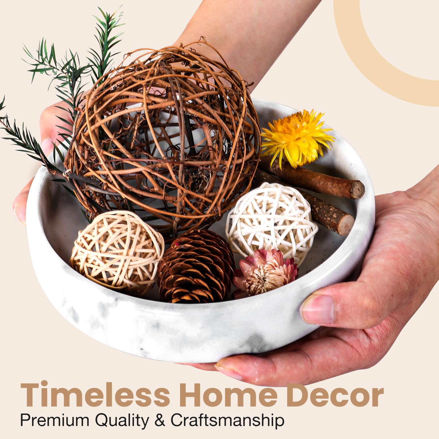 FNTSTICGOODS marble decorative bowl close-up veins highlights natural texture for stylish displays.