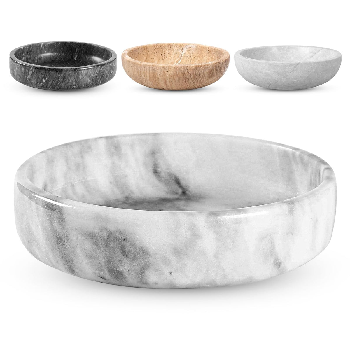 FNTSTICGOODS marble decorative bowl front view showcases unique handmade artistry for modern kitchens.