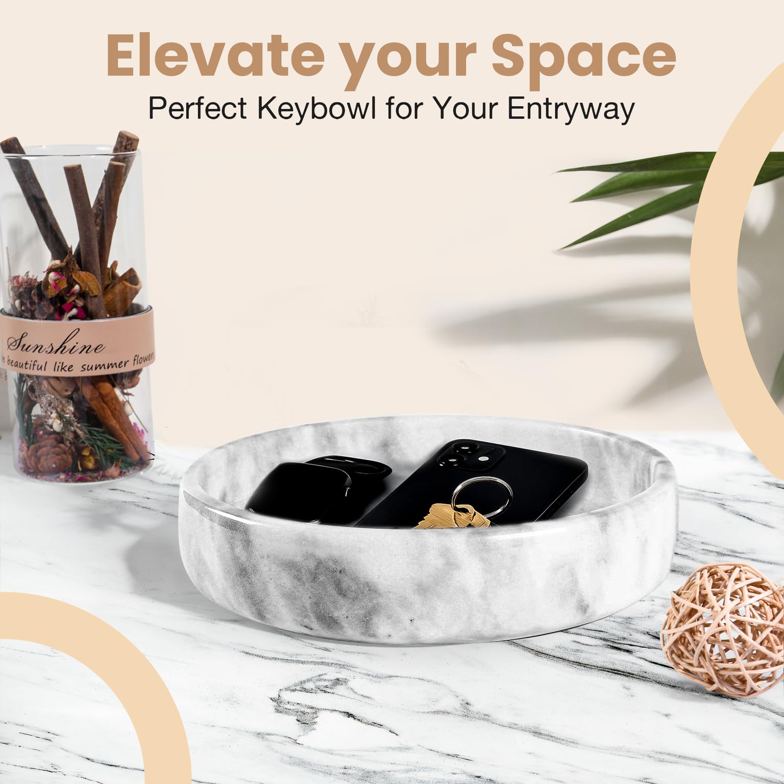 FNTSTICGOODS marble decorative bowl handcrafted detail showcases artisanal quality.