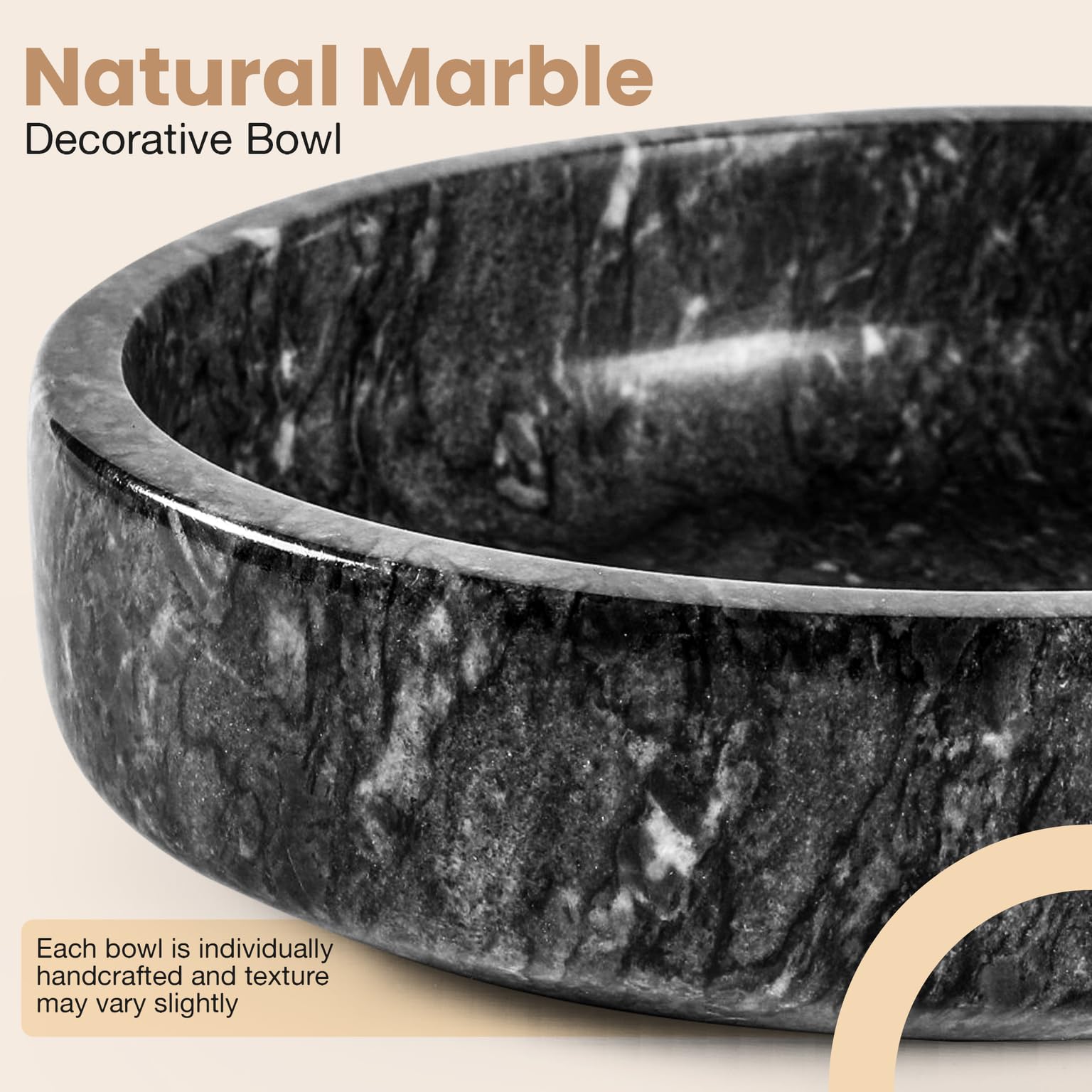 Polished marble surface of FNTSTICGOODS bowl for sleek look