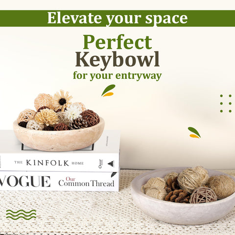FNTSTICGOODS travertine bowl complements minimalist decor with timeless texture.