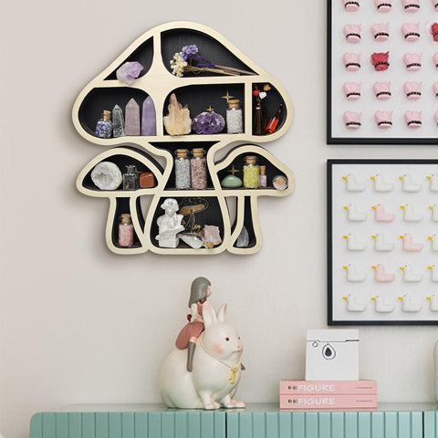 FNYDOX shelf blends with witchy bohemian decor thanks to natural finish